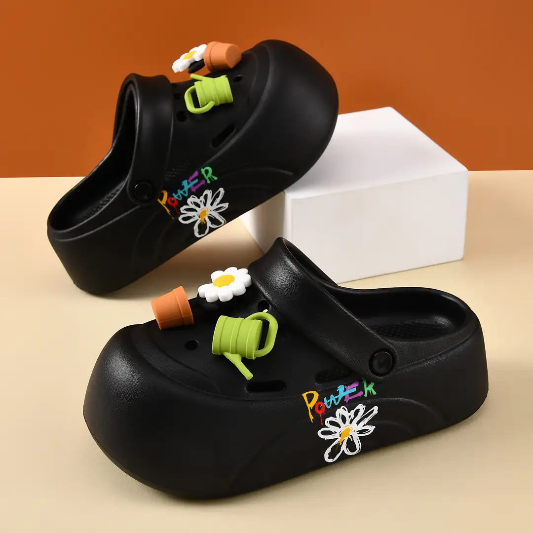 New Style Women's Clogs with Height Increase, Non-Slip, Breathable, Closed-Toe Design, Cute Daisy Eva, Wear-Resistant, Odor-Resistant Beach Slippers - Image 7