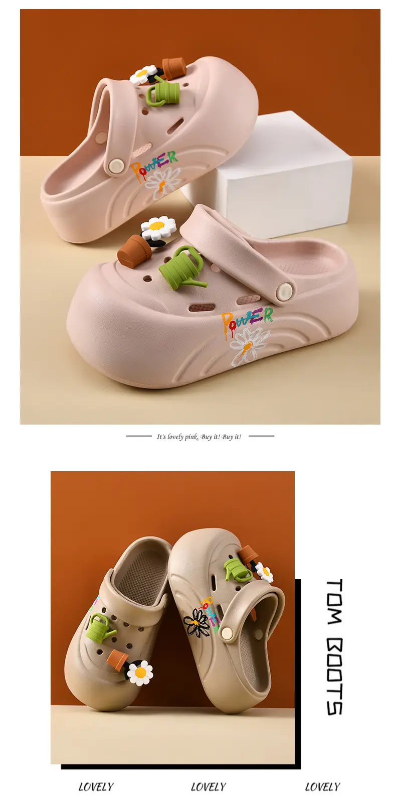 New Style Women's Clogs with Height Increase, Non-Slip, Breathable, Closed-Toe Design, Cute Daisy Eva, Wear-Resistant, Odor-Resistant Beach Slippers — feature 12