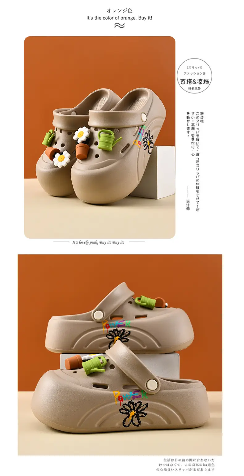 New Style Women's Clogs with Height Increase, Non-Slip, Breathable, Closed-Toe Design, Cute Daisy Eva, Wear-Resistant, Odor-Resistant Beach Slippers — feature 13