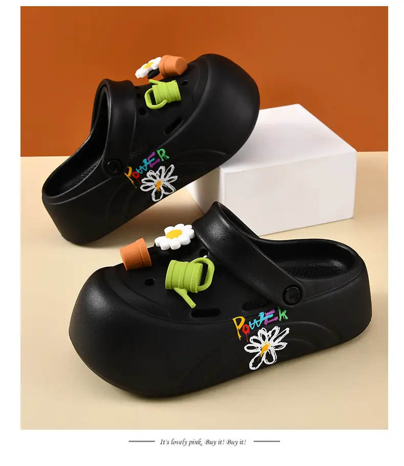 New Style Women's Clogs with Height Increase, Non-Slip, Breathable, Closed-Toe Design, Cute Daisy Eva, Wear-Resistant, Odor-Resistant Beach Slippers — feature 15