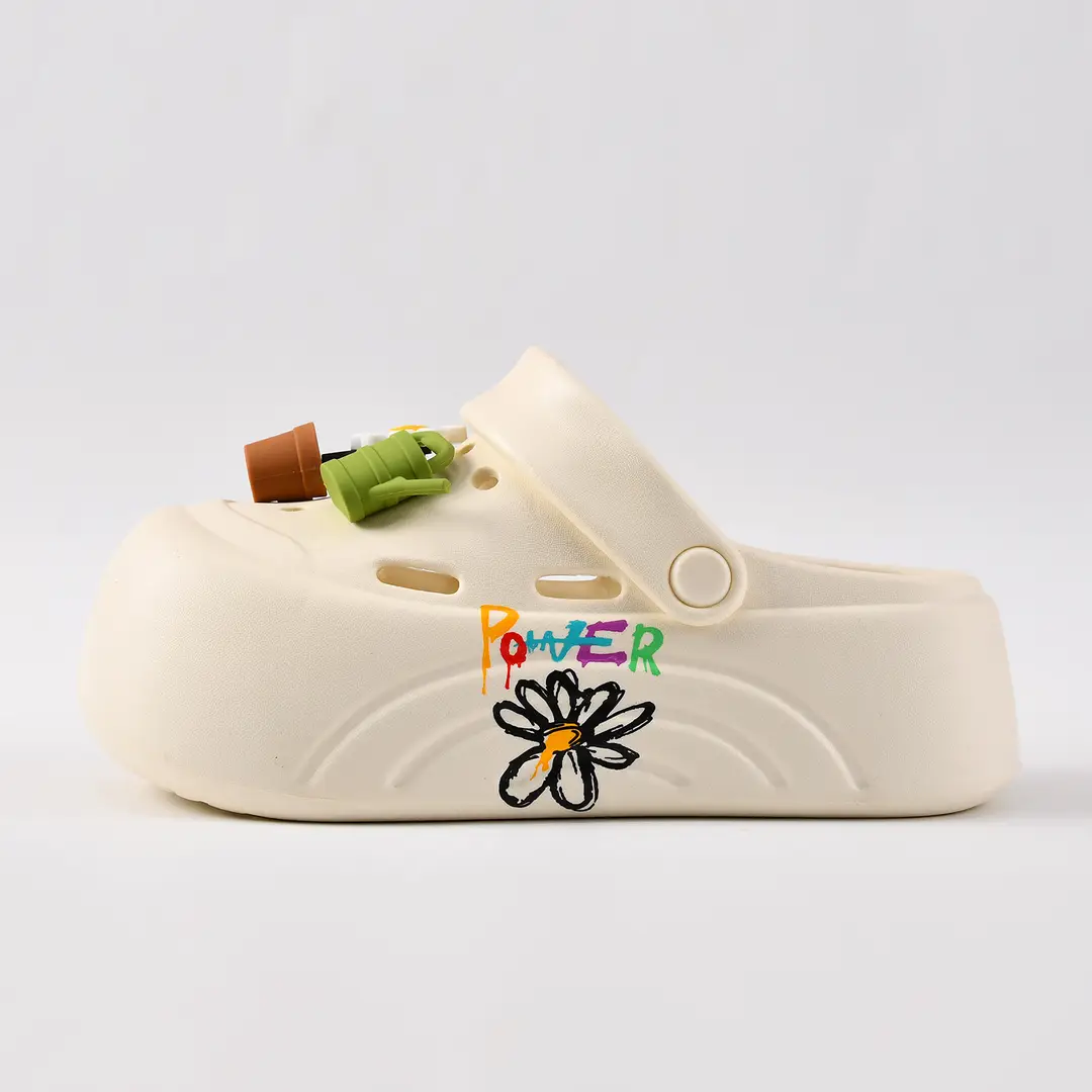 New Style Women's Clogs with Height Increase, Non-Slip, Breathable, Closed-Toe Design, Cute Daisy Eva, Wear-Resistant, Odor-Resistant Beach Slippers - Image 3