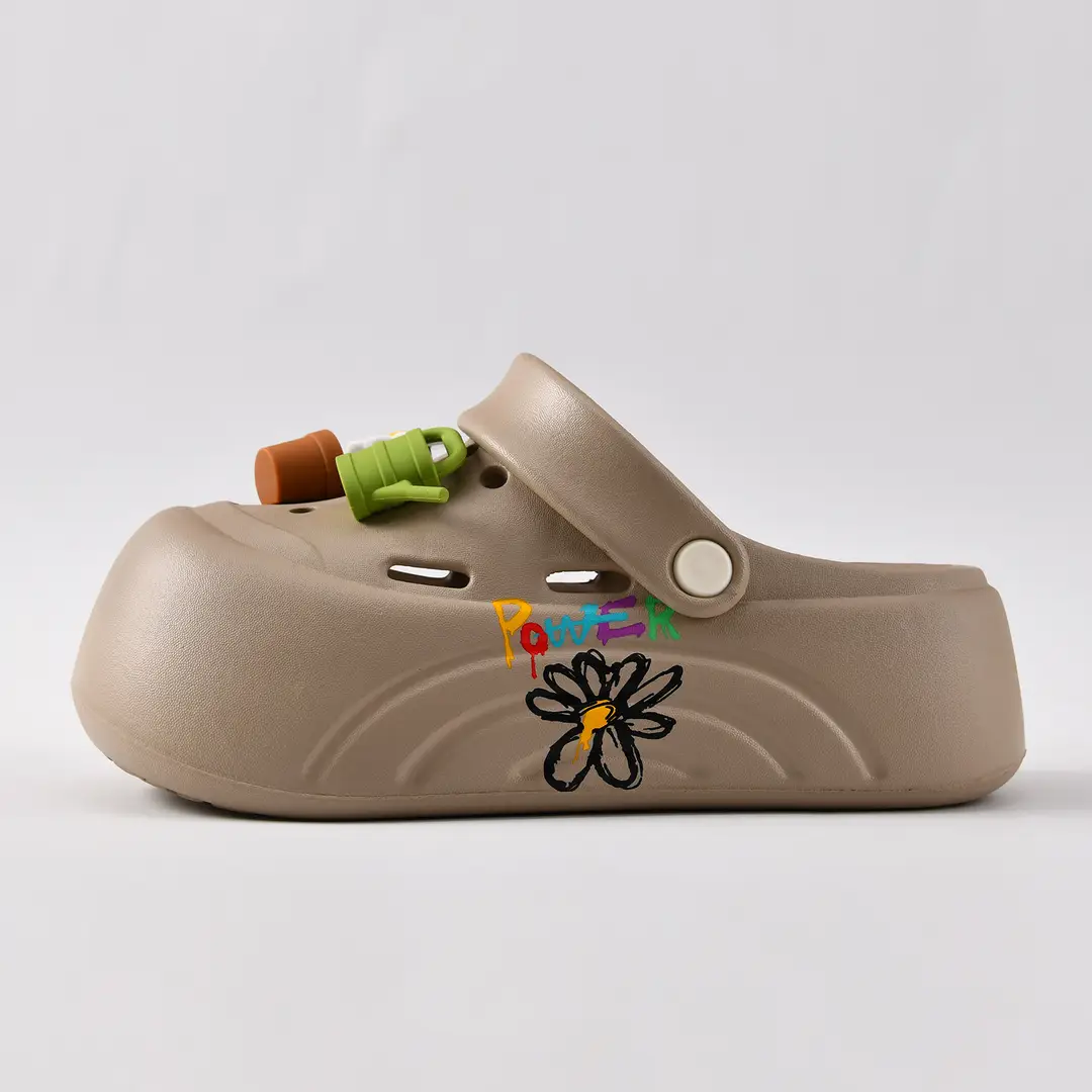 New Style Women's Clogs with Height Increase, Non-Slip, Breathable, Closed-Toe Design, Cute Daisy Eva, Wear-Resistant, Odor-Resistant Beach Slippers - Image 4