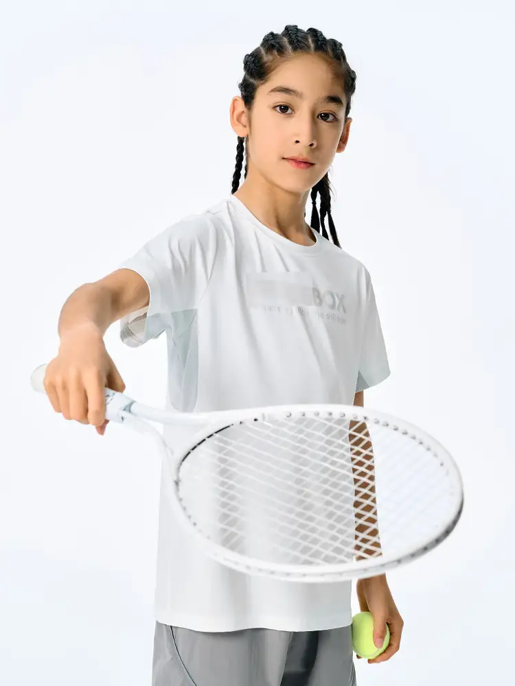 Girls Cotton T-Shirt Light Green Short Sleeve Sports Wear - Image 6