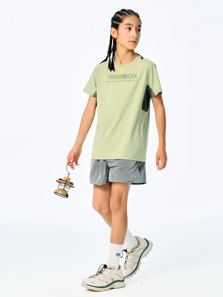 Girls Cotton T-Shirt Light Green Short Sleeve Sports Wear - Image 7