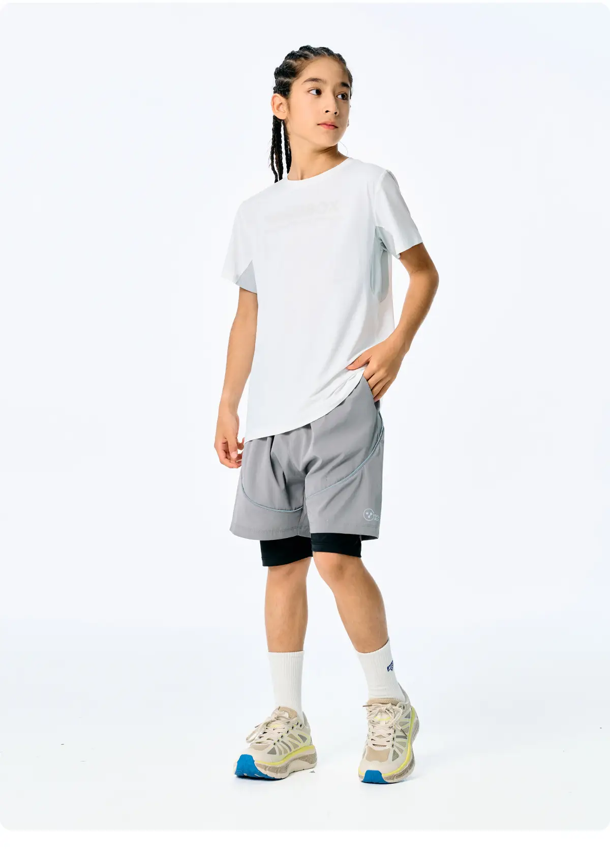 Girls Cotton T-Shirt Light Green Short Sleeve Sports Wear — feature 13