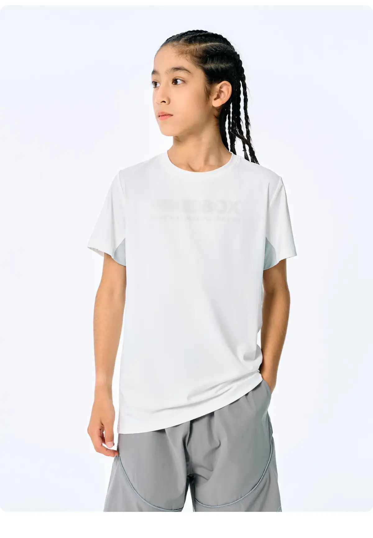 Girls Cotton T-Shirt Light Green Short Sleeve Sports Wear — feature 17