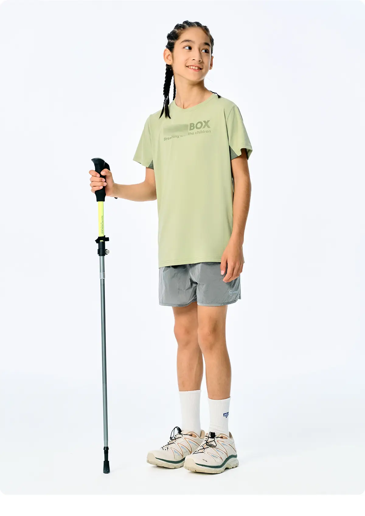 Girls Cotton T-Shirt Light Green Short Sleeve Sports Wear — feature 18