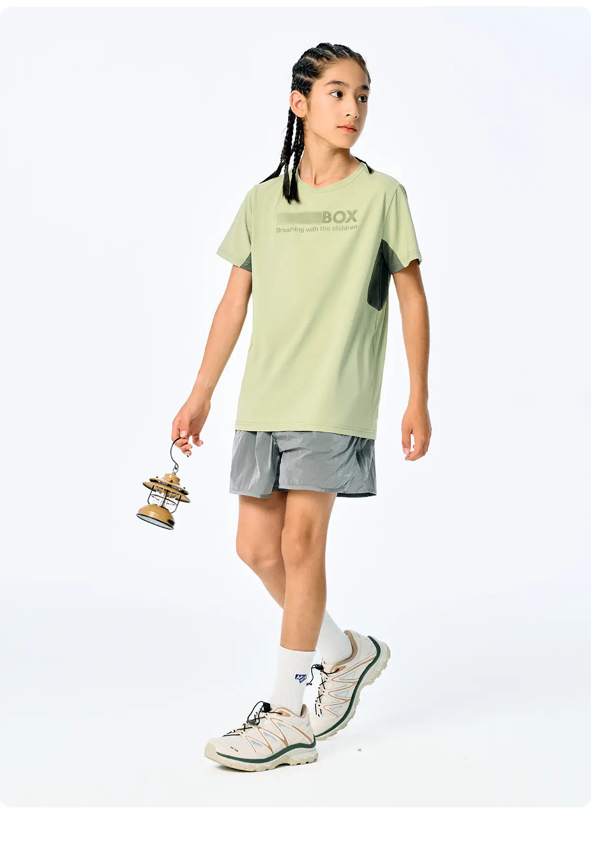Girls Cotton T-Shirt Light Green Short Sleeve Sports Wear — feature 19