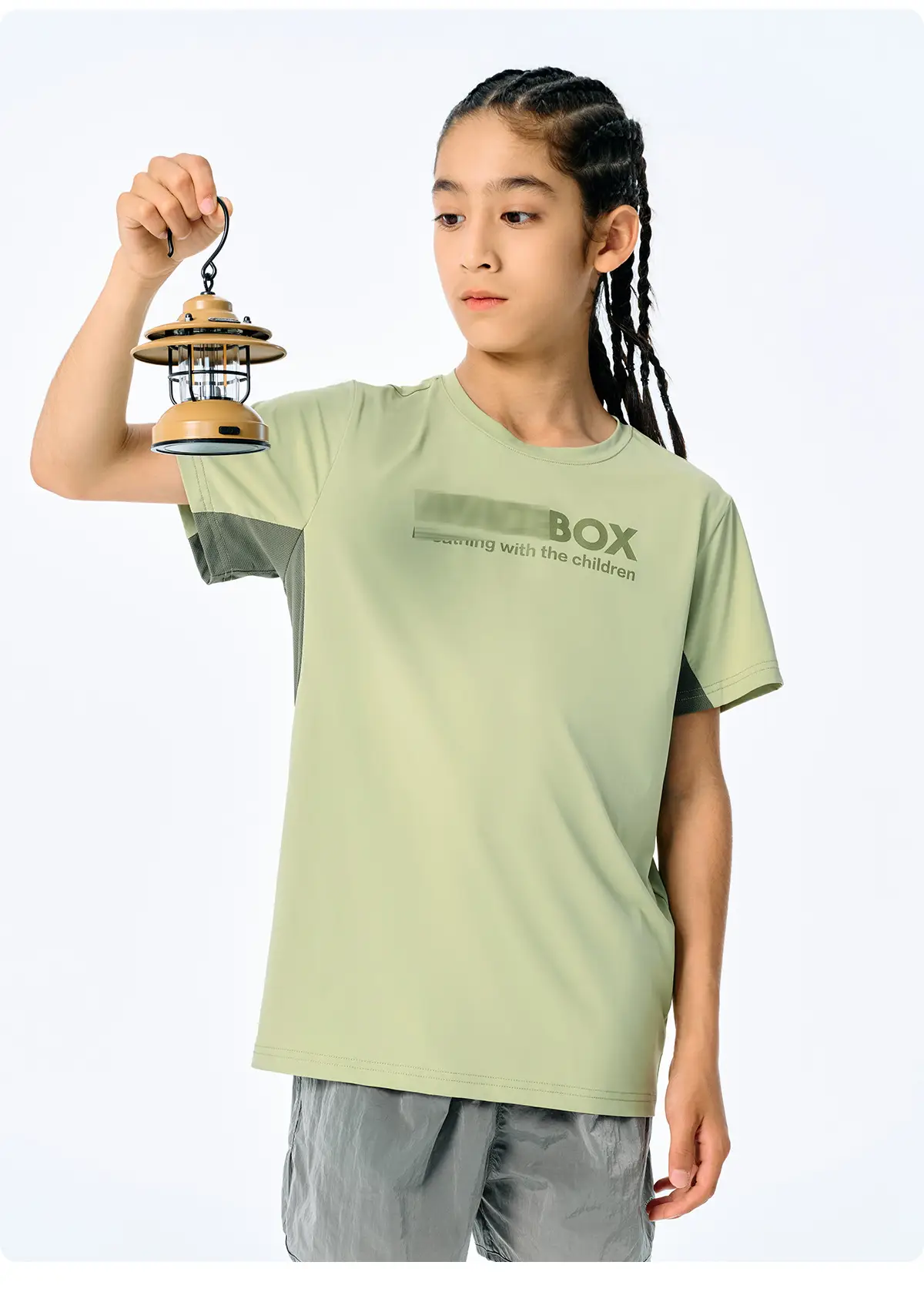 Girls Cotton T-Shirt Light Green Short Sleeve Sports Wear — feature 22