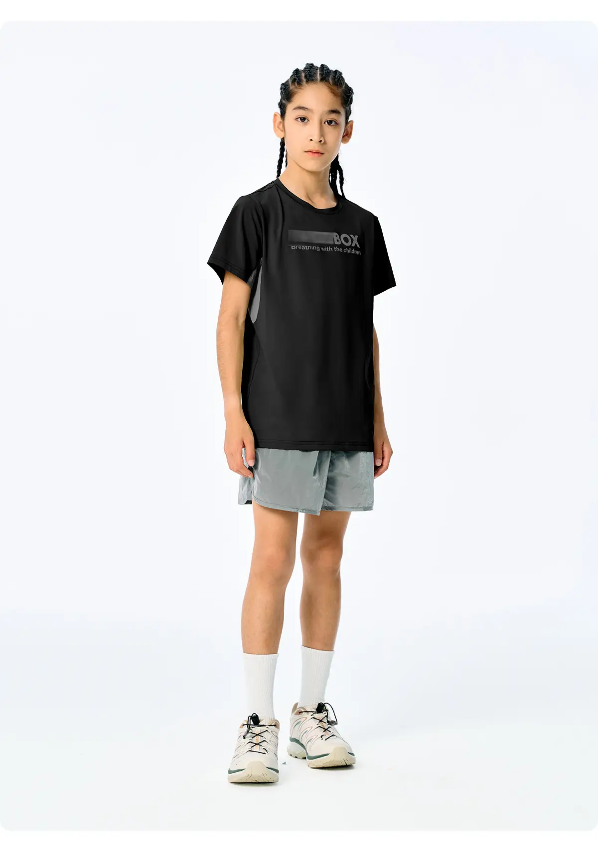 Girls Cotton T-Shirt Light Green Short Sleeve Sports Wear — feature 27