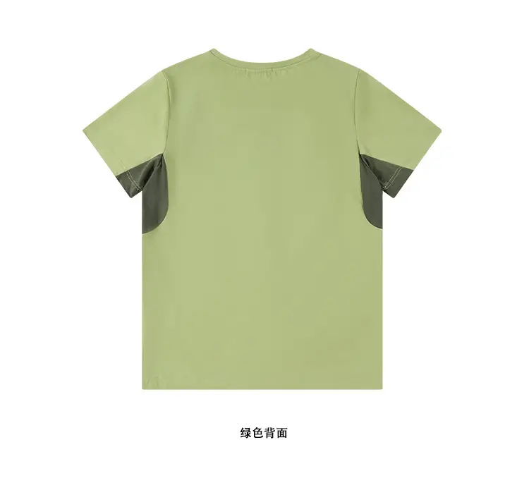 Girls Cotton T-Shirt Light Green Short Sleeve Sports Wear — feature 35