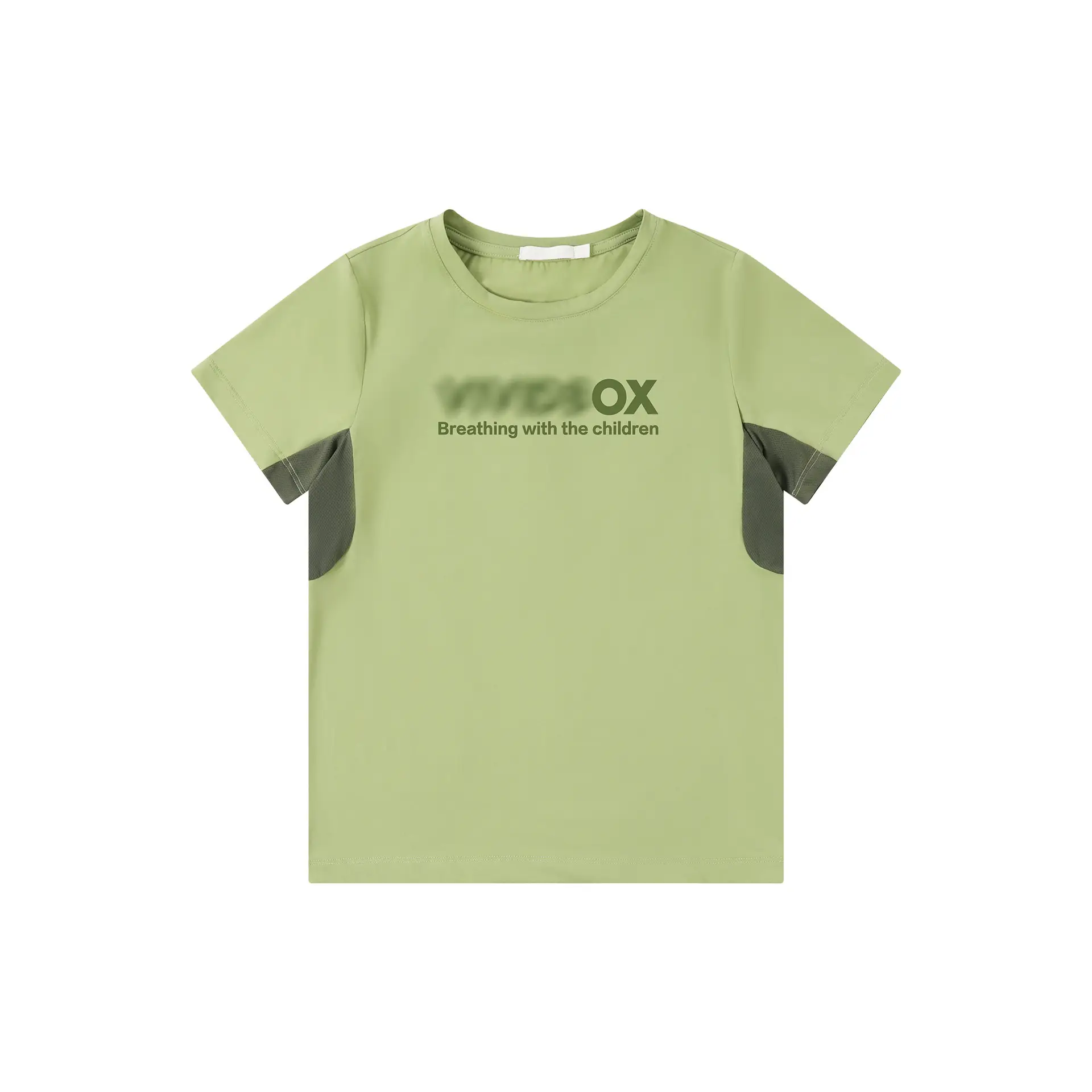 Girls Cotton T-Shirt Light Green Short Sleeve Sports Wear - Image 2