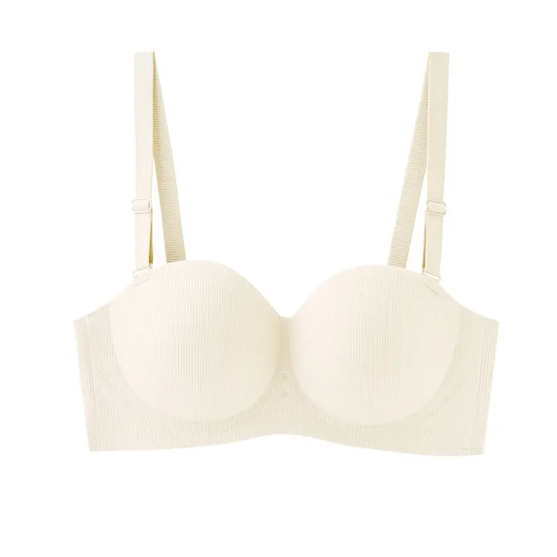 Summer Strapless Striped Underwear, Light and Simple Small Breast Push-Up Underwear, Comfortable Wire-Free Soft Bra, Foreign Trade Cross-Border