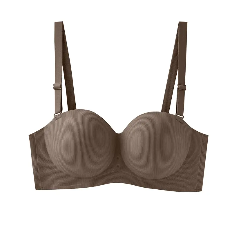 Summer Strapless Striped Underwear, Light and Simple Small Breast Push-Up Underwear, Comfortable Wire-Free Soft Bra, Foreign Trade Cross-Border