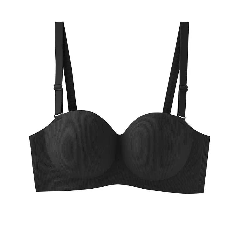 Summer Strapless Striped Underwear, Light and Simple Small Breast Push-Up Underwear, Comfortable Wire-Free Soft Bra, Foreign Trade Cross-Border