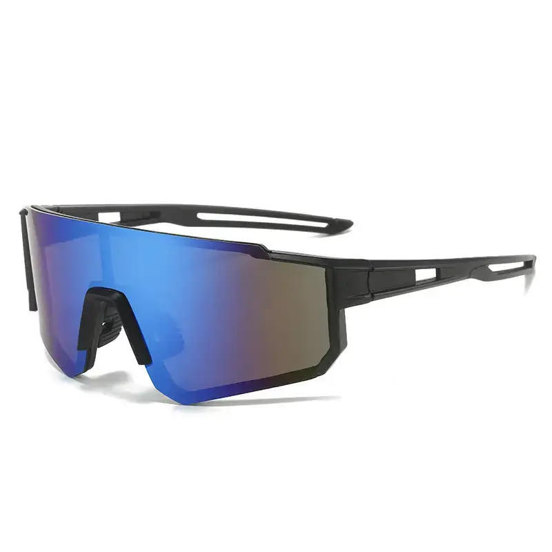 Cross-Border New Colorful Outdoor Cycling Sunglasses One-Piece Bicycle Windshield Glasses European and American Sports Square Sunglasses