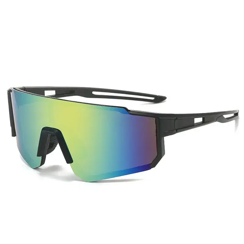 Cross-Border New Colorful Outdoor Cycling Sunglasses One-Piece Bicycle Windshield Glasses European and American Sports Square Sunglasses