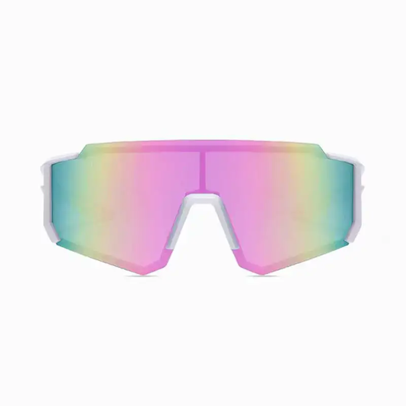 Cross-Border New Colorful Outdoor Cycling Sunglasses One-Piece Bicycle Windshield Glasses European and American Sports Square Sunglasses