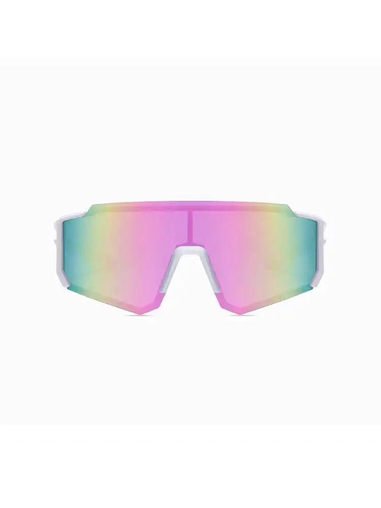Cross-Border New Colorful Outdoor Cycling Sunglasses One-Piece Bicycle Windshield Glasses European and American Sports Square Sunglasses — feature 11