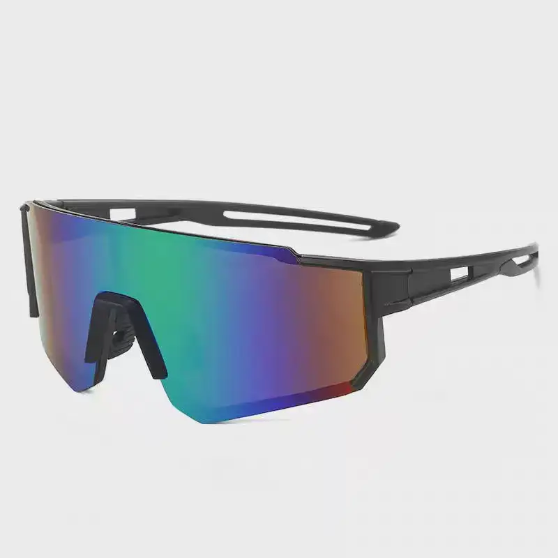 Cross-Border New Colorful Outdoor Cycling Sunglasses One-Piece Bicycle Windshield Glasses European and American Sports Square Sunglasses