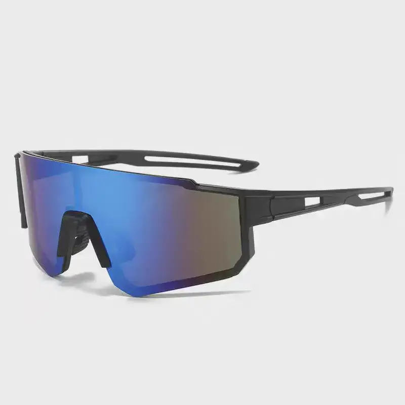 Cross-Border New Colorful Outdoor Cycling Sunglasses One-Piece Bicycle Windshield Glasses European and American Sports Square Sunglasses