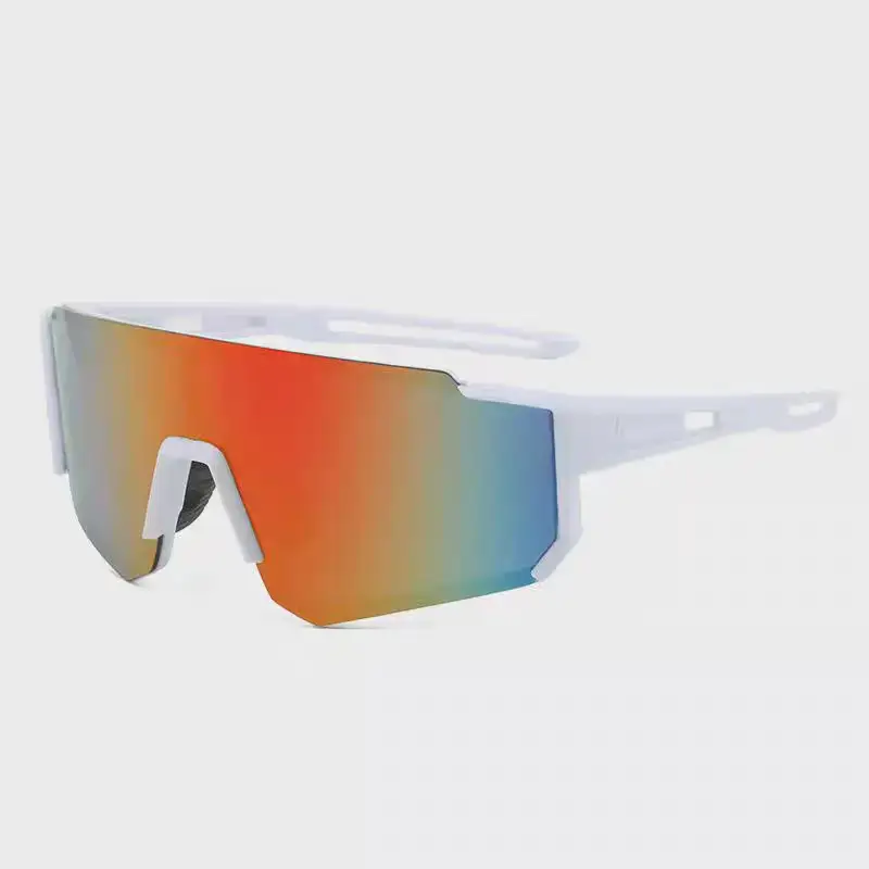 Cross-Border New Colorful Outdoor Cycling Sunglasses One-Piece Bicycle Windshield Glasses European and American Sports Square Sunglasses