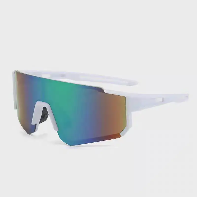 Cross-Border New Colorful Outdoor Cycling Sunglasses One-Piece Bicycle Windshield Glasses European and American Sports Square Sunglasses