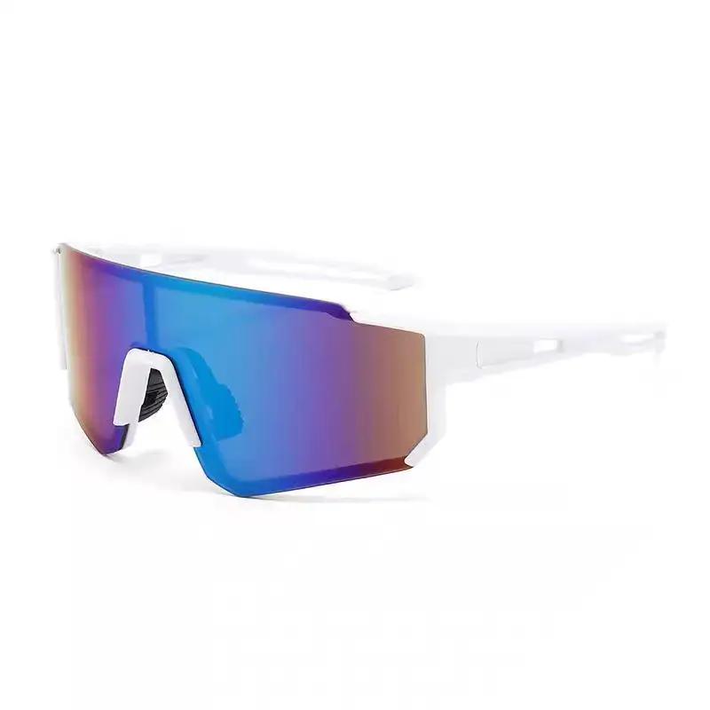 Cross-Border New Colorful Outdoor Cycling Sunglasses One-Piece Bicycle Windshield Glasses European and American Sports Square Sunglasses