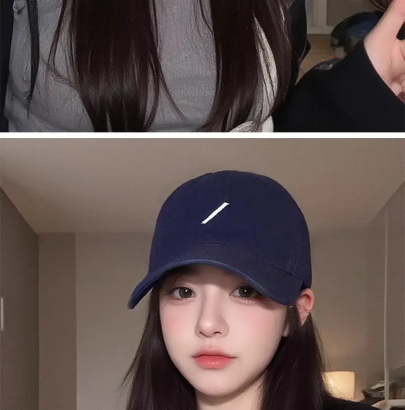 Women Red Baseball Cap Wide Brim Sunshade — feature 6