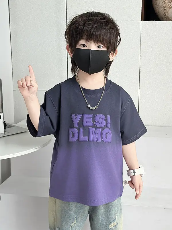 8561 Boys T-Shirt Purple Gradient Tie-Dye 2026 - Image 5