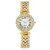 Diamond Encrusted Women's Watch with Roman Pattern - Image 3