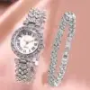 Diamond Encrusted Women's Watch with Roman Pattern - Image 5