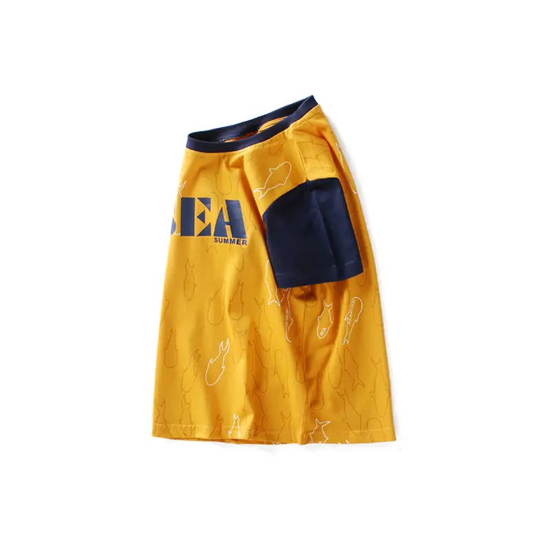 Kids Korean Style Short Sleeve T-Shirt Set Brown Shorts — feature 10