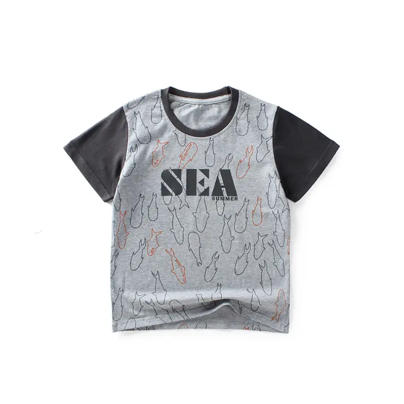 Kids Korean Style Short Sleeve T-Shirt Set Brown Shorts — feature 15