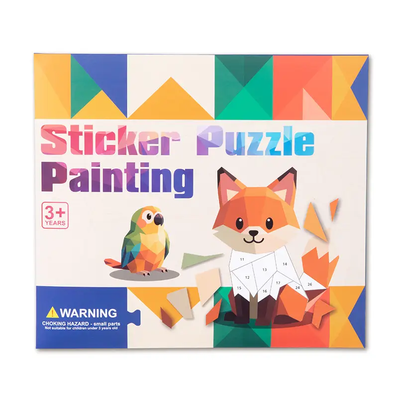Children's 3D Geometric Collage Puzzle Educational Toys Kindergarten 3-6 Years Old Focus Handmade DIY Stickers