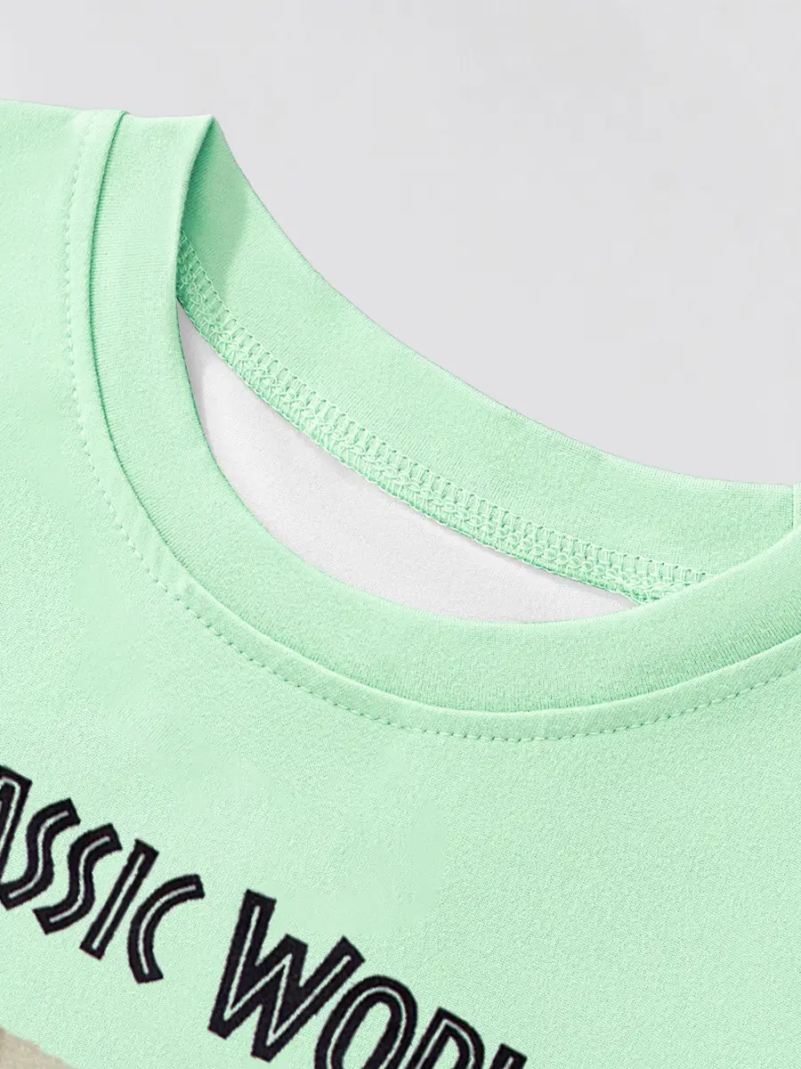 2025 Kids Dinosaur T-Shirt Short Sleeve Mint Green - Image 4