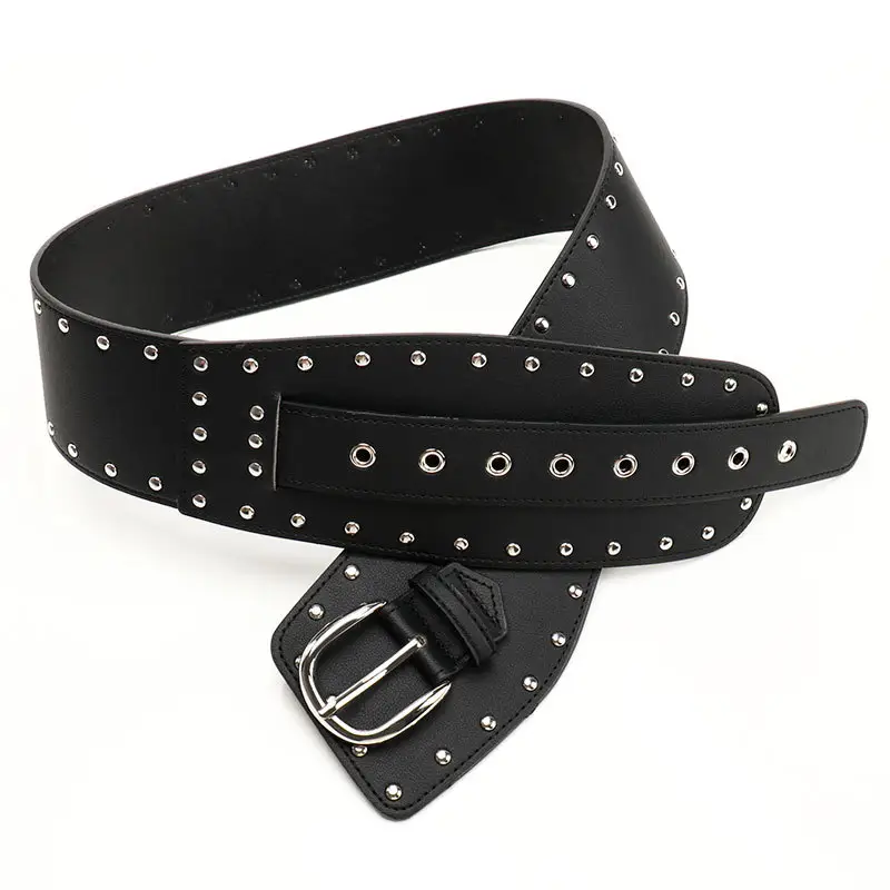 Black Rivet Waist Belt for Women Cross Border European American - Image 4