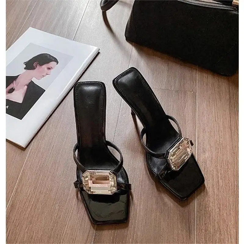 Women Transparent Rhinestone Stiletto Sandals 2025 - Image 2