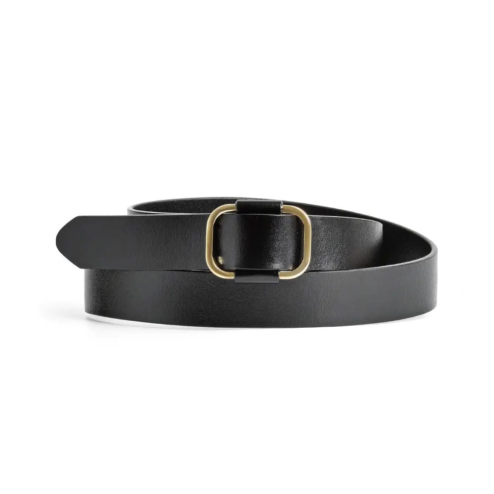 Black Needle-Free Women's Belt with Square Buckle - Image 8