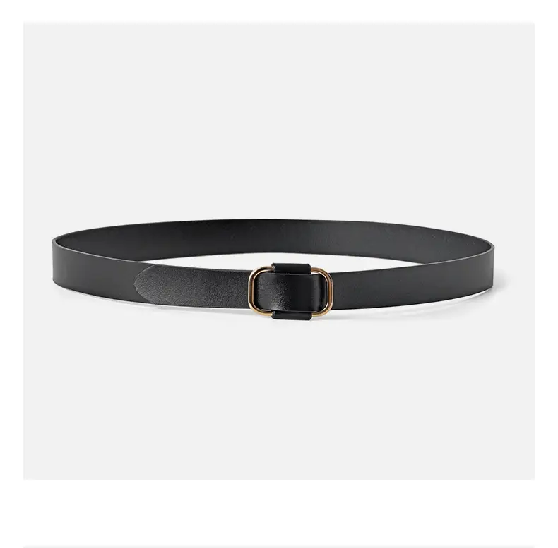 Black Needle-Free Women's Belt with Square Buckle β feature 9