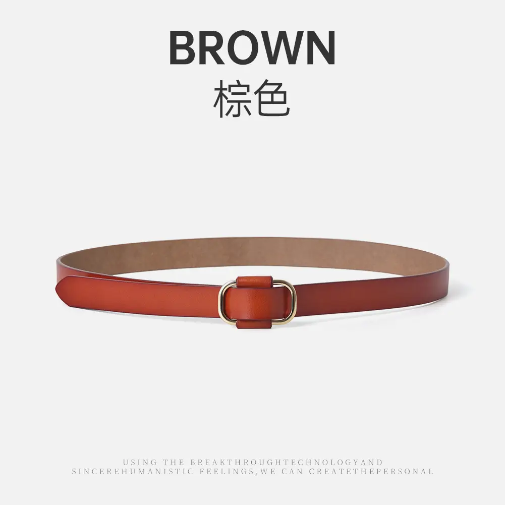 Black Needle-Free Women's Belt with Square Buckle - Image 3