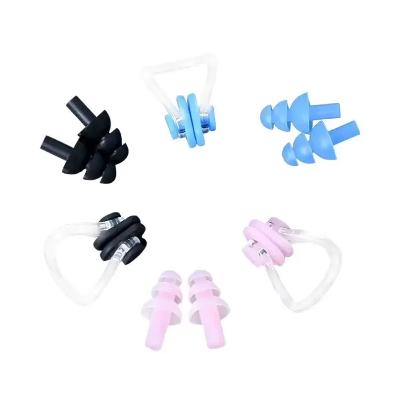 Silicone Boxed Nose Clip Earplug Set Swimming Equipment Supplies Children Adult Waterproof Earplugs Nose Clip Manufacturer Wholesale