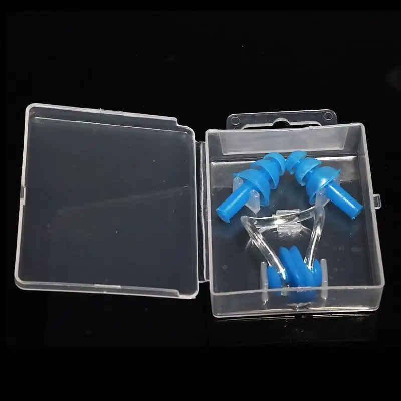 Silicone Boxed Nose Clip Earplug Set Swimming Equipment Supplies Children Adult Waterproof Earplugs Nose Clip Manufacturer Wholesale