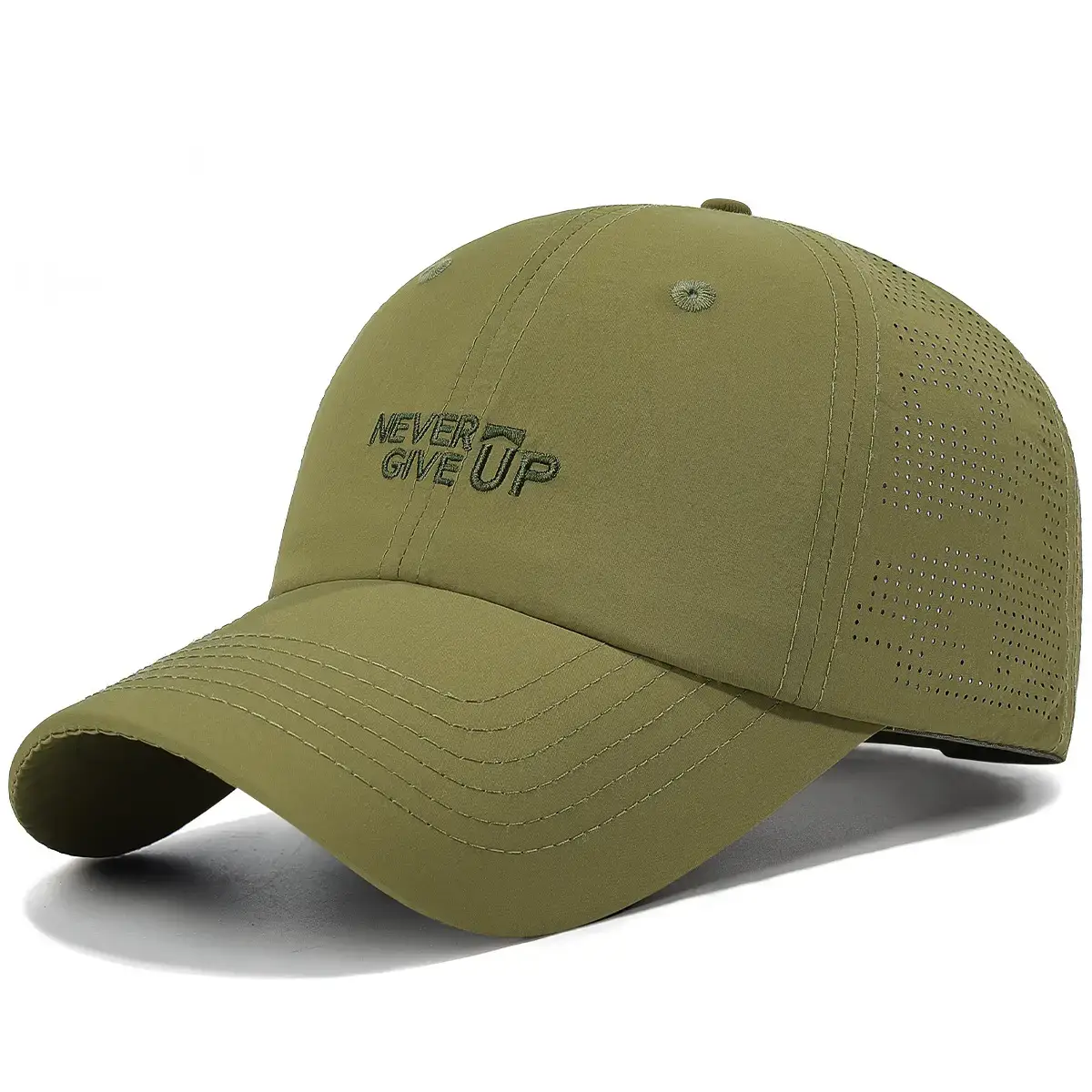 Mist Give Up Olive Green Baseball Cap - Image 2
