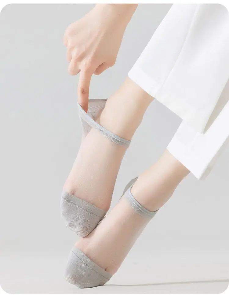 2026 Summer New Style Shallow Mouth Socks for Women, Short Invisible Socks, Glass Silk Transparent Ultra-Thin Women's Socks, Versatile Boat Socks — feature 16