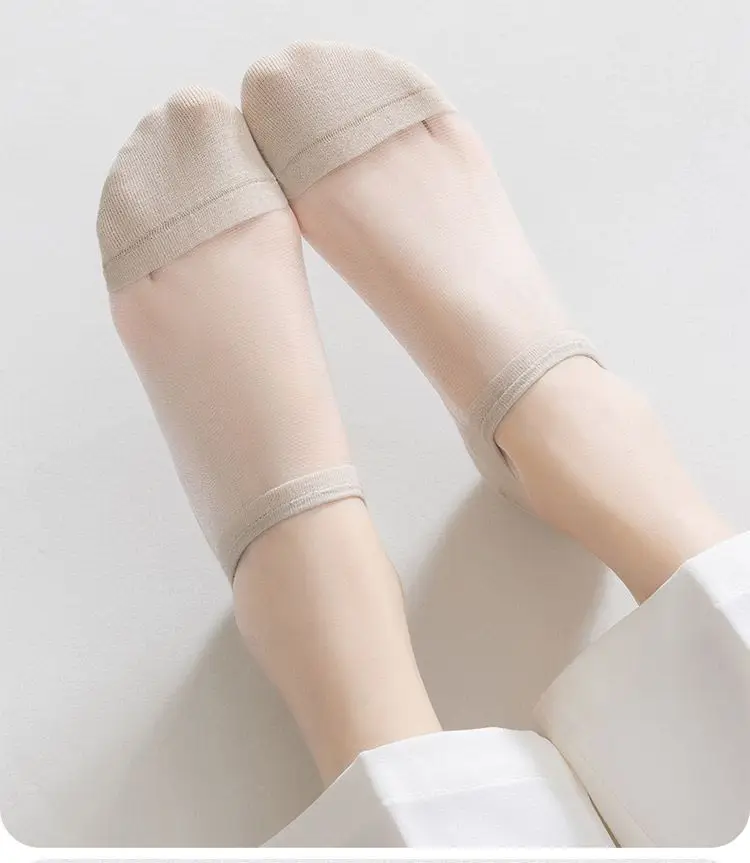 2026 Summer New Style Shallow Mouth Socks for Women, Short Invisible Socks, Glass Silk Transparent Ultra-Thin Women's Socks, Versatile Boat Socks — feature 6