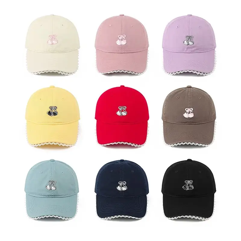 Red Japanese-Style Sweet Baseball Cap for Women - Image 12