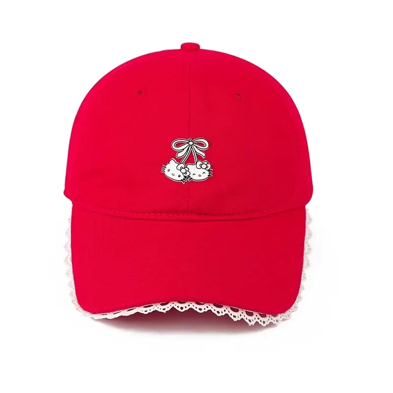 Red Japanese-Style Sweet Baseball Cap for Women - Image 14