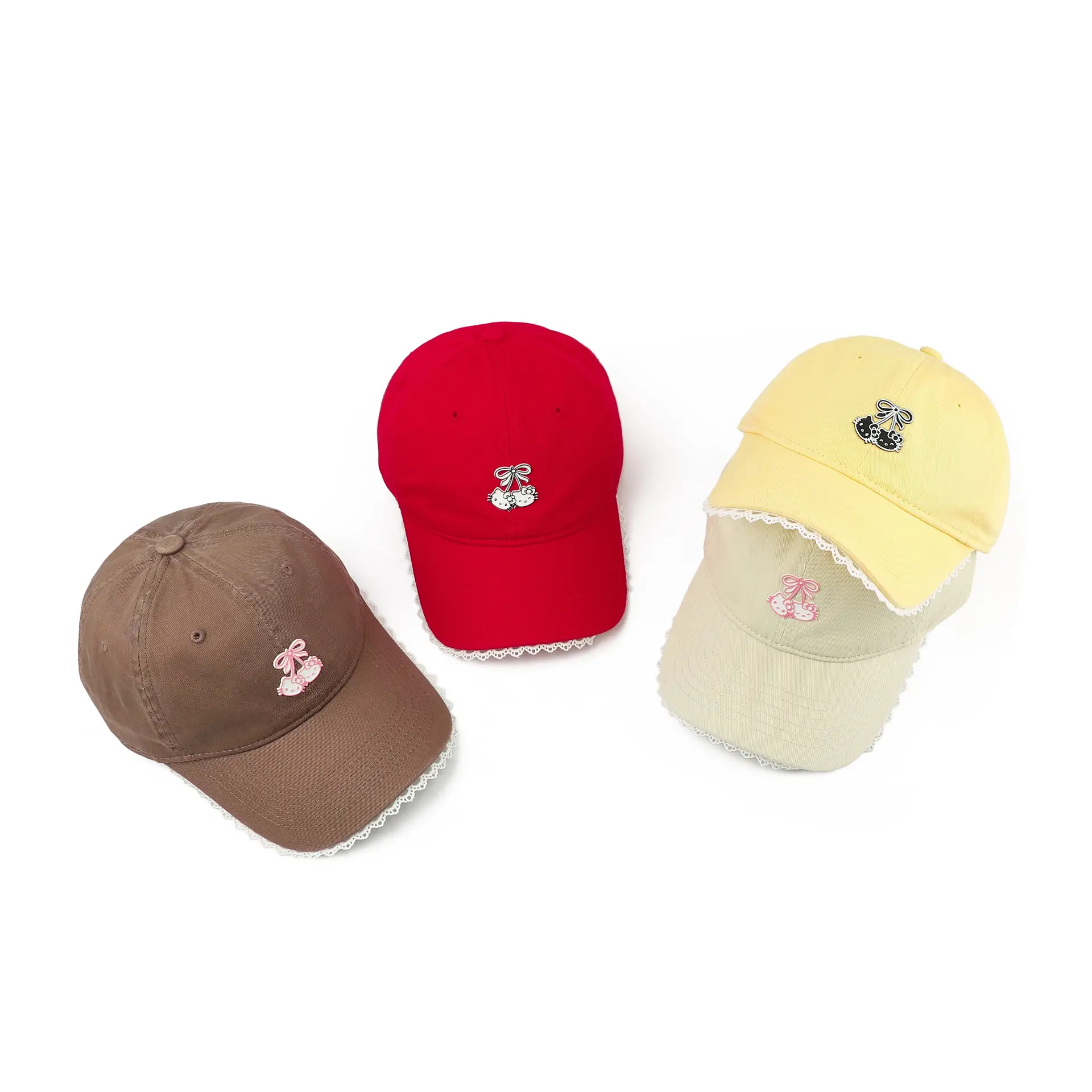 Red Japanese-Style Sweet Baseball Cap for Women — feature 19