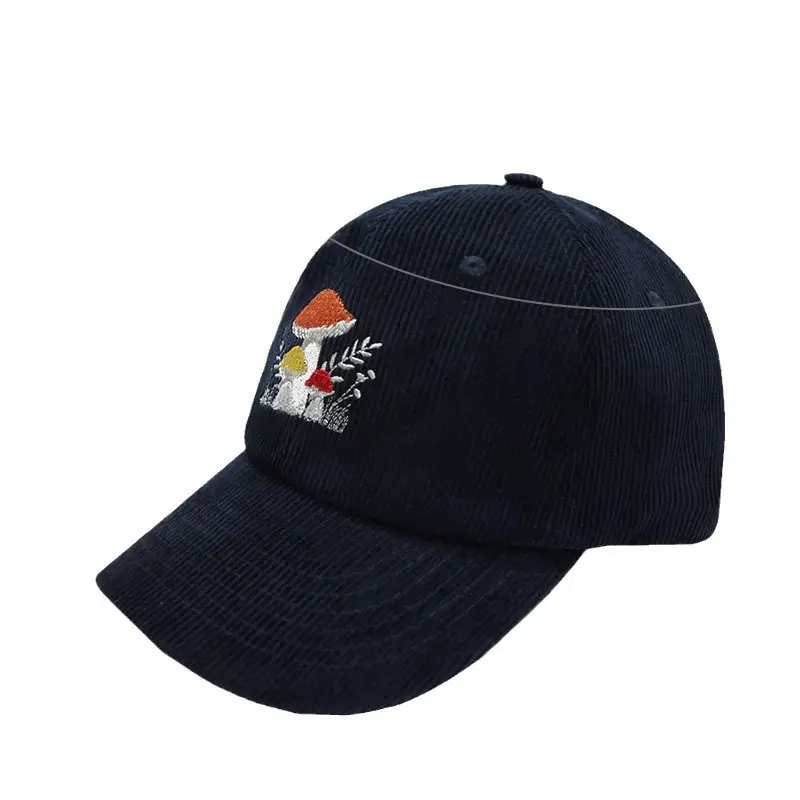 Men Embroidered Sunshade Cap Navy Cotton Large - Image 5